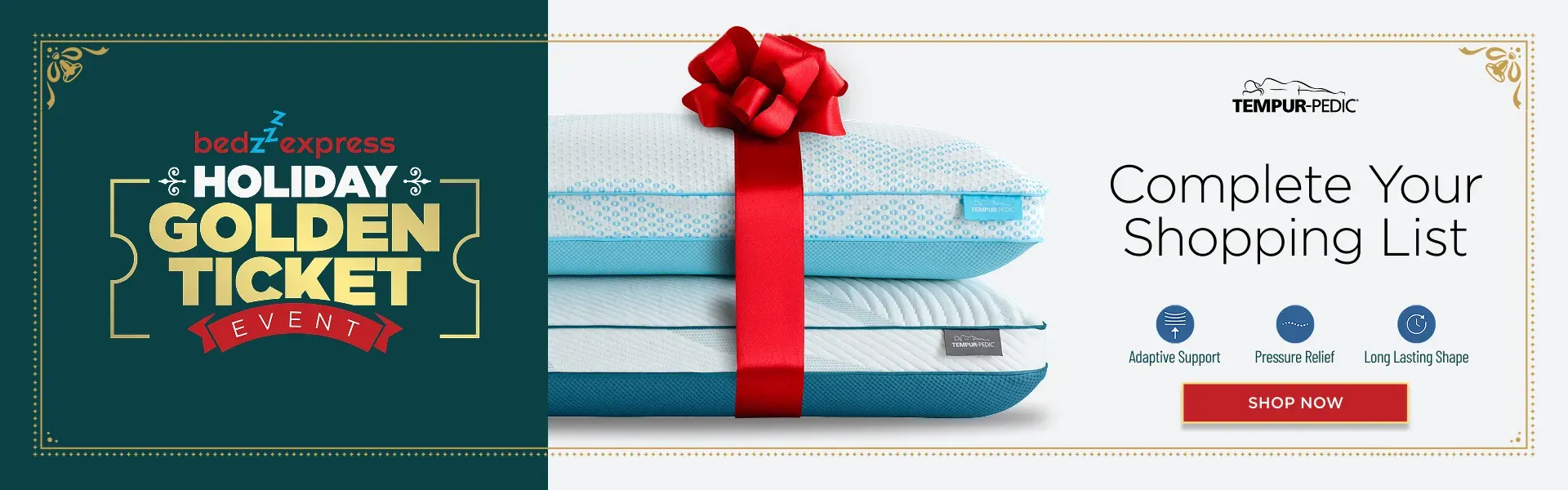 Golden Ticket Tempur Pillows